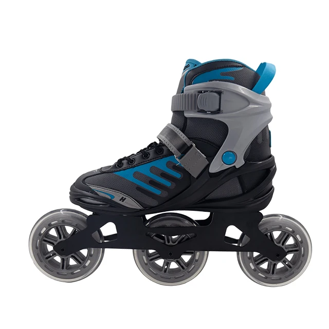 Non-adjustable Professional Semisoft Speed & Inline Skating Shoes with 100mm 3 PU Cast Wheels ABEC-7 Chrome Bearings
