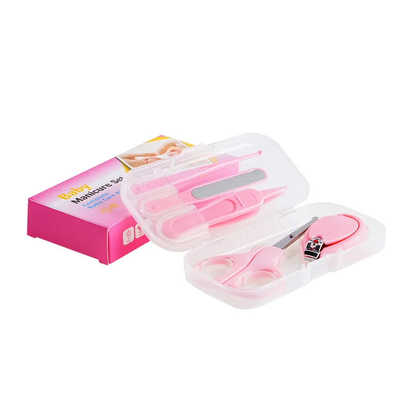 professional Baby infant grooming kit 5 pcs pink and blue color manicure kit