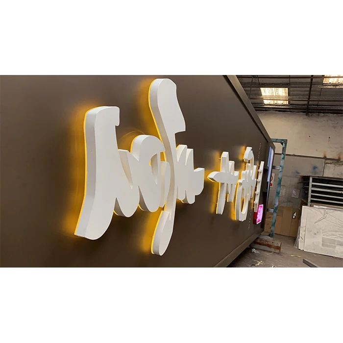 Popular LED advertising custom backlit  3D Metal Logo Sign Outdoor advertising signs