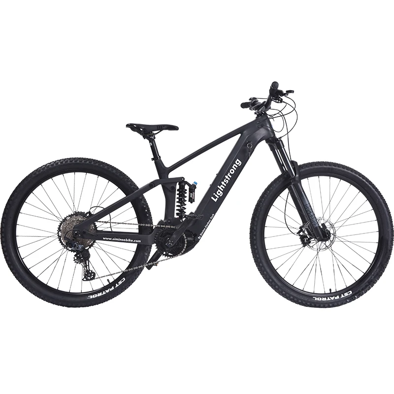 carbon frame full suspension big power central motor ebike