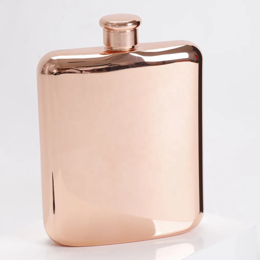 Stainless Steel Hip Flask 7oz Square copper plating  Hip Flask Stainless Steel