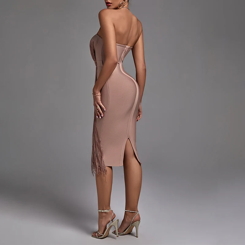 2020 Women Plus Size Off Shoulder Sleeveless Tassel Party Dresses Night Club Ladies Sexy Dress Summer Natural OEM Service Adults