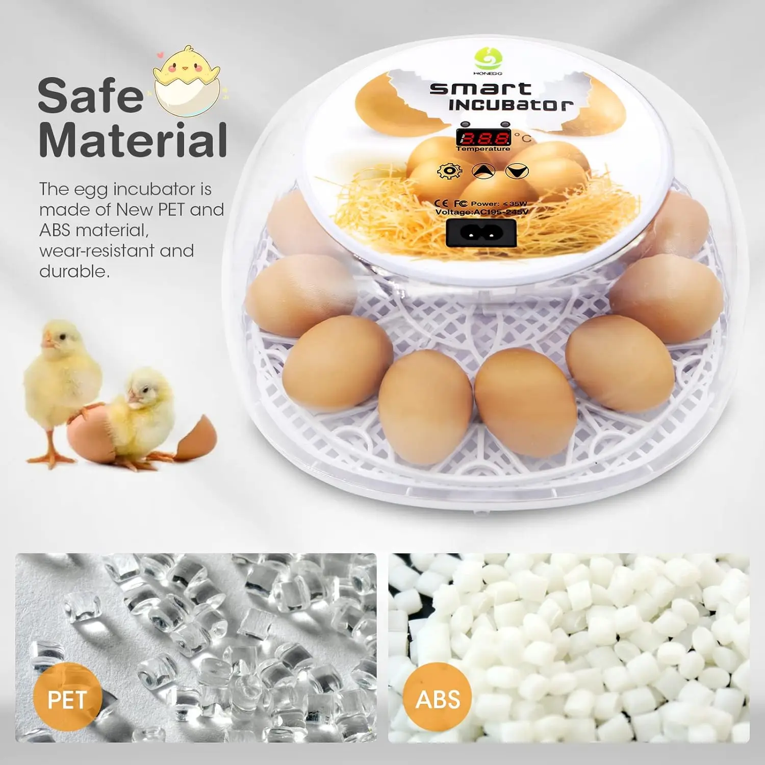 12 Egg Incubators for Hatching Eggs with Automatic Egg Turning and Humidity Control for Hatching Chickens, Duck, Quail