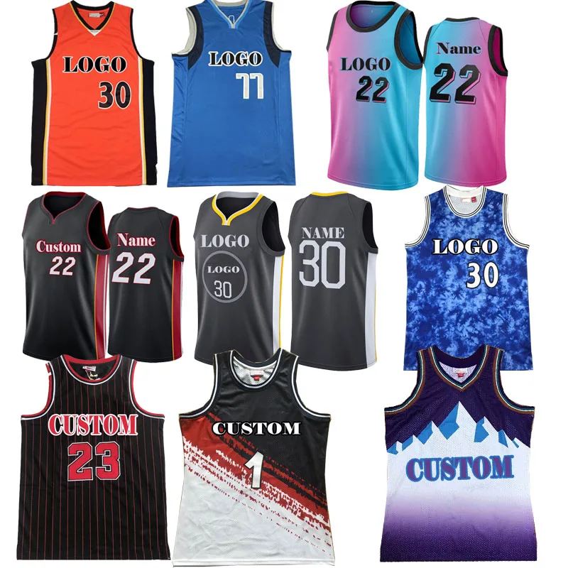Wholesale High Quality Custom New Design Logo Basketball Jersey For 30 Teams stitch mesh basketball jersey