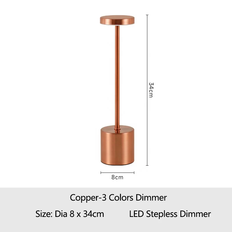Led Table Lamp Touch Aluminum 5200mah USB Rechargeable Cordless Portable Table Lamp Led Touch