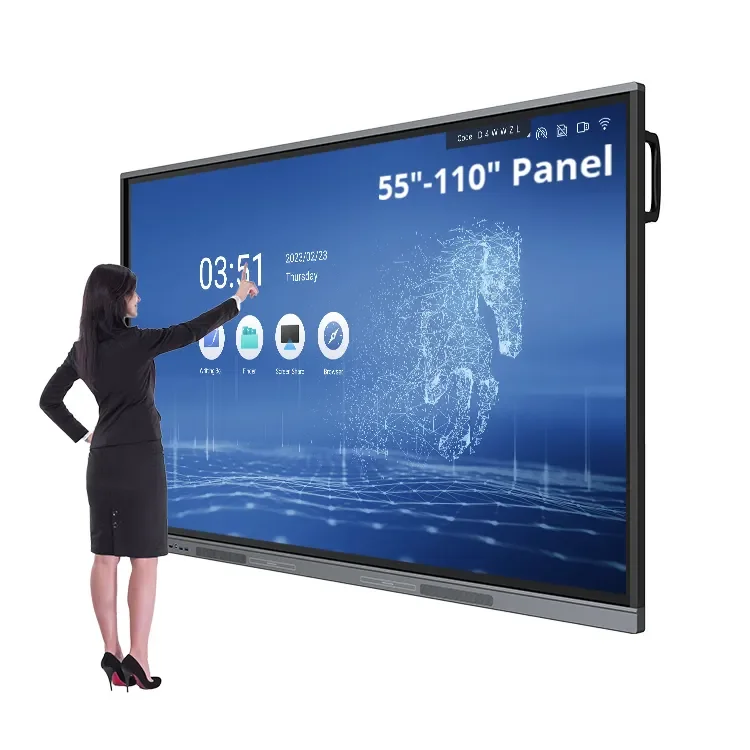 4K Android windows System Lcd Interactive Whiteboard Smart Board Touch Screen Display Boards for School Office