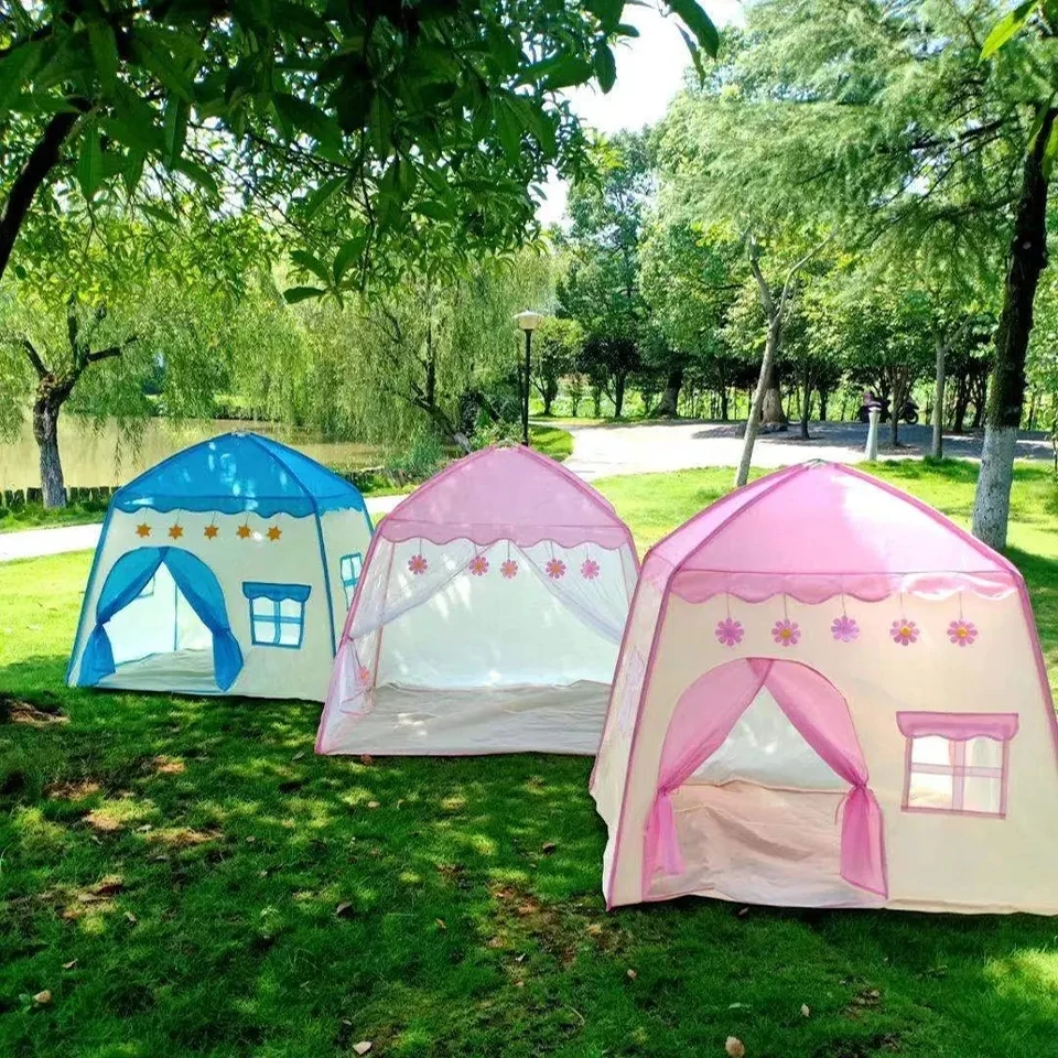 Popular Hot Polyester Fabric Activity Girls Boys Princess Castle Tent Baby Indoor Foldable Teepee Playhouse Toy Tent