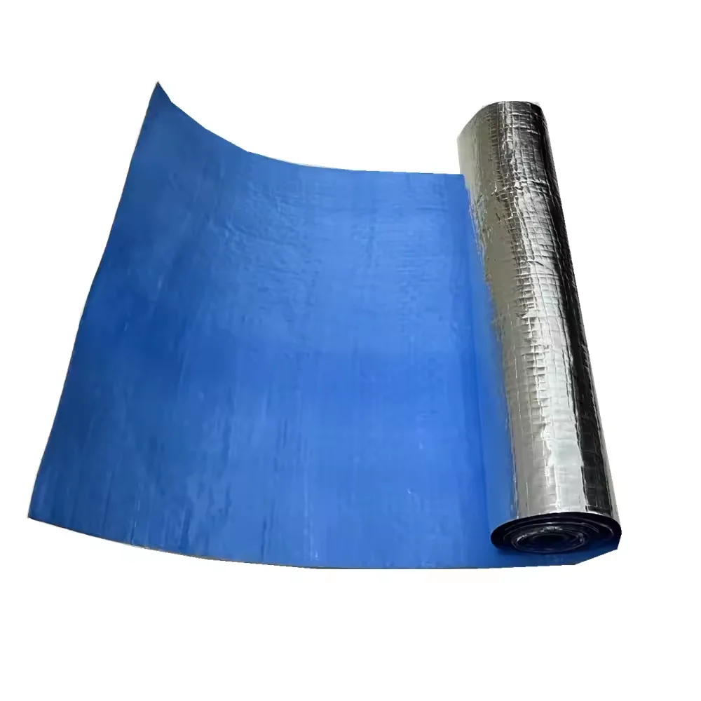 Kingway heat insulation wall wrap thermal reflective  aluminum foil blue PE woven laminated material roof sarking