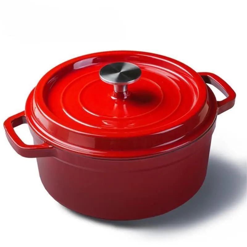 High Quality Pre-seasoned Non stick Cast Iron Enamel Cooking Pots Casserole Enamel Coating Kitchen Cookware Dutch Oven Set