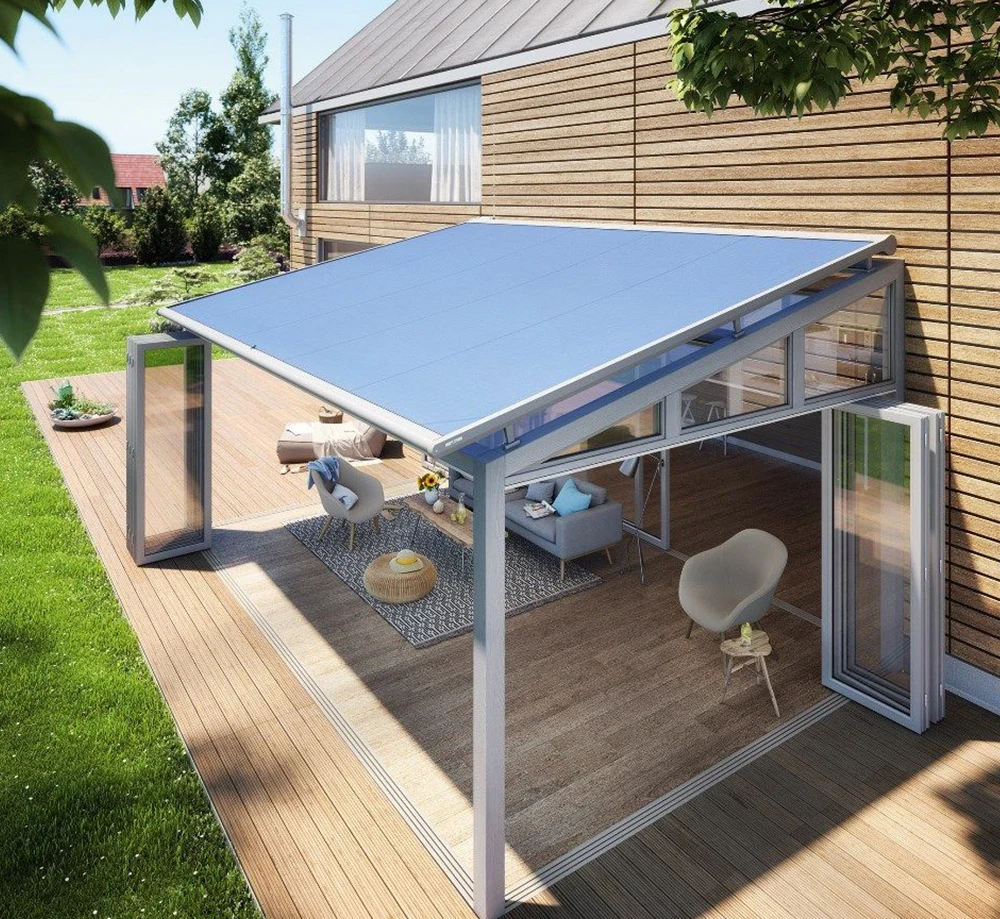 China factory luxury tempered glass four seasons aluminium freestanding sun room