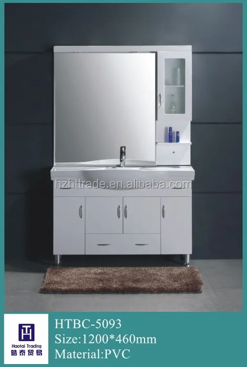 Modern Small Antique Bathroom Vanity Cabinet White Wood PVC Ceramic Countertop Mirror Wash Basin Floor Mounted Corner Design