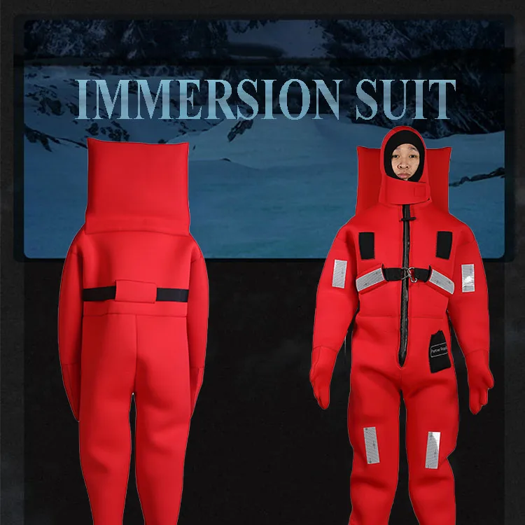 Marine one-piece waterproof and insulated large buoyancy insulated survival suit Immersion suit