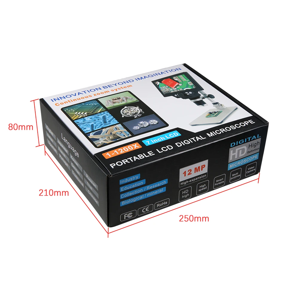 Electronic Digital Microscope Magnifier Microscope Camera for Electronic Repair Soldering Tools with Light Lithium Battery