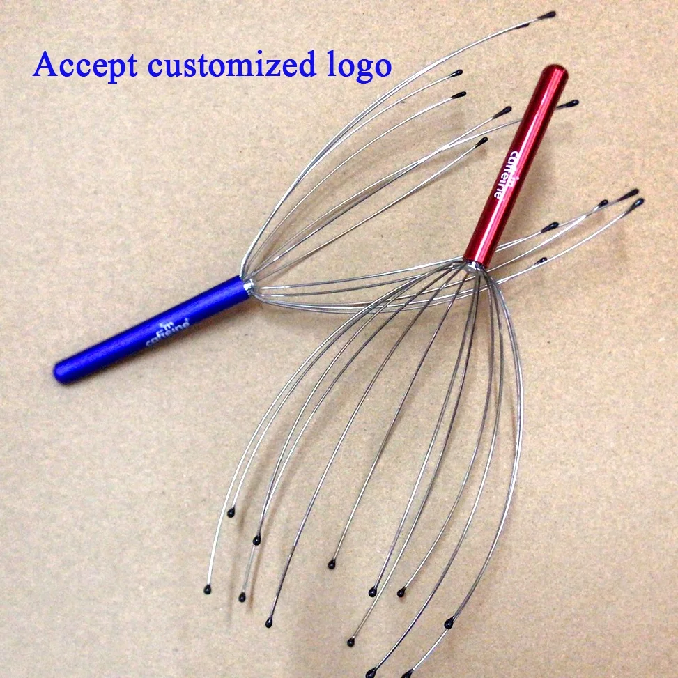 Handheld Plastic Stainless Steel Head Scalp Massager Wire Metal Spider Claw Relaxation Octopus Head Massager