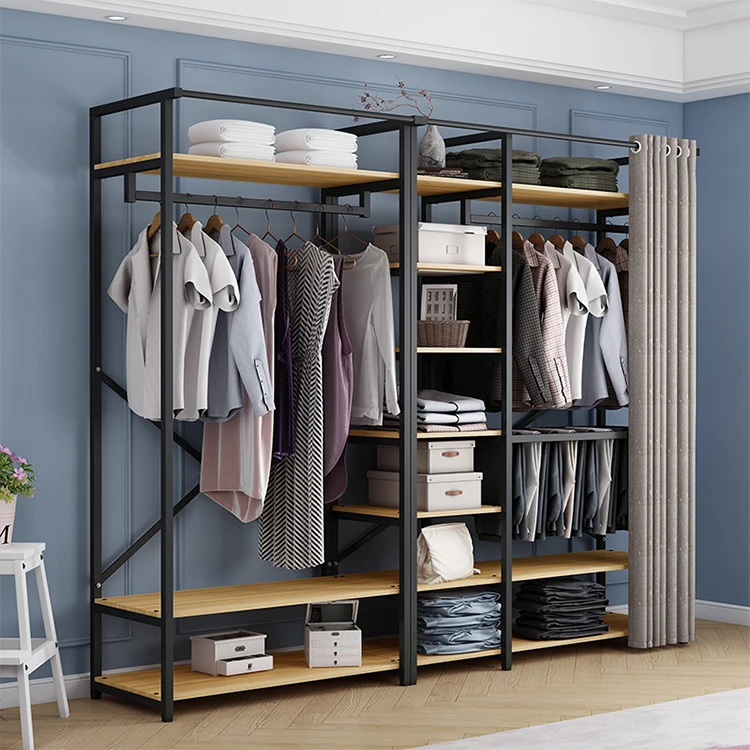 Металлическая вешалка для одежды и обуви полка пальто экономия места на