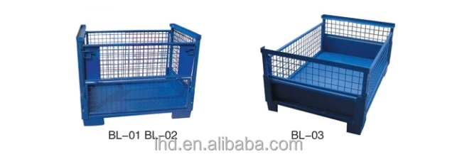 Industrial Collapsible Pallet Mesh Container Cage Trolley Roll Container Cage Trolley With Door