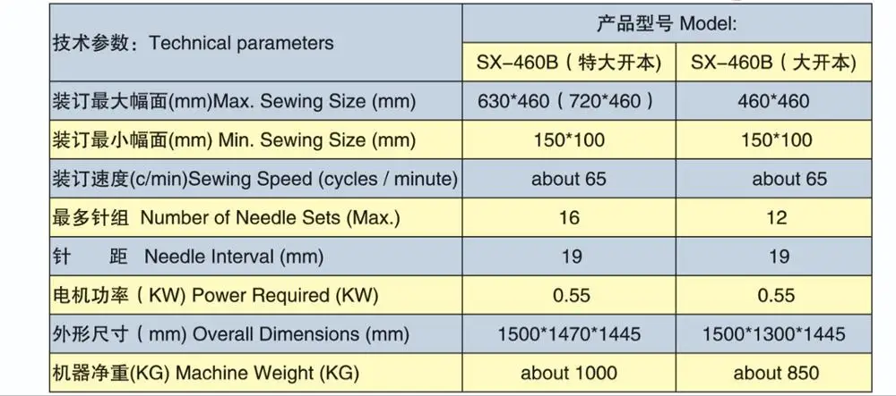 Semi-automatic SX-460B paper thread book sewing machine