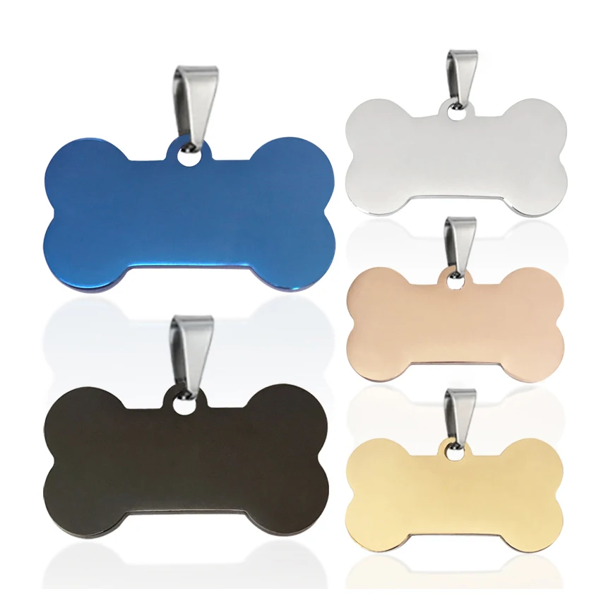 Custom Sublimation Blanks Metal Printing Heart Shape Bone Stainless Steel Personalized Blanks Dog Id Tag