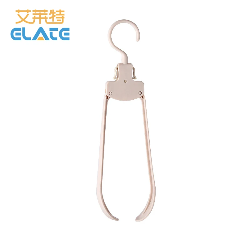 Portable Folding Plastic Reusable Garment Clothing Coat Hanger Wide Shoulder Traceless Clothes Hanger Travel Foldable Hanger