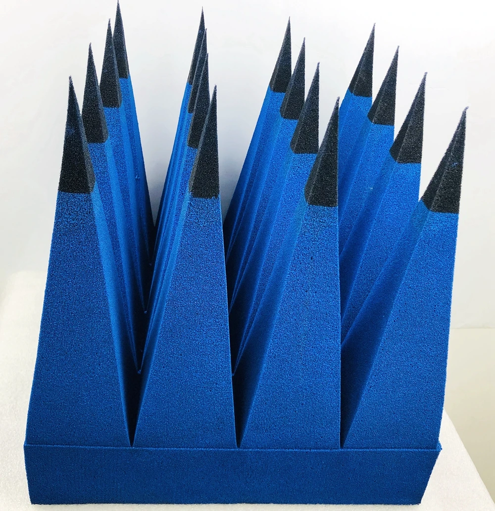 High absorption rate pyramidal soft foam absorber for electromagnetic noise suppression for radar and telecom system