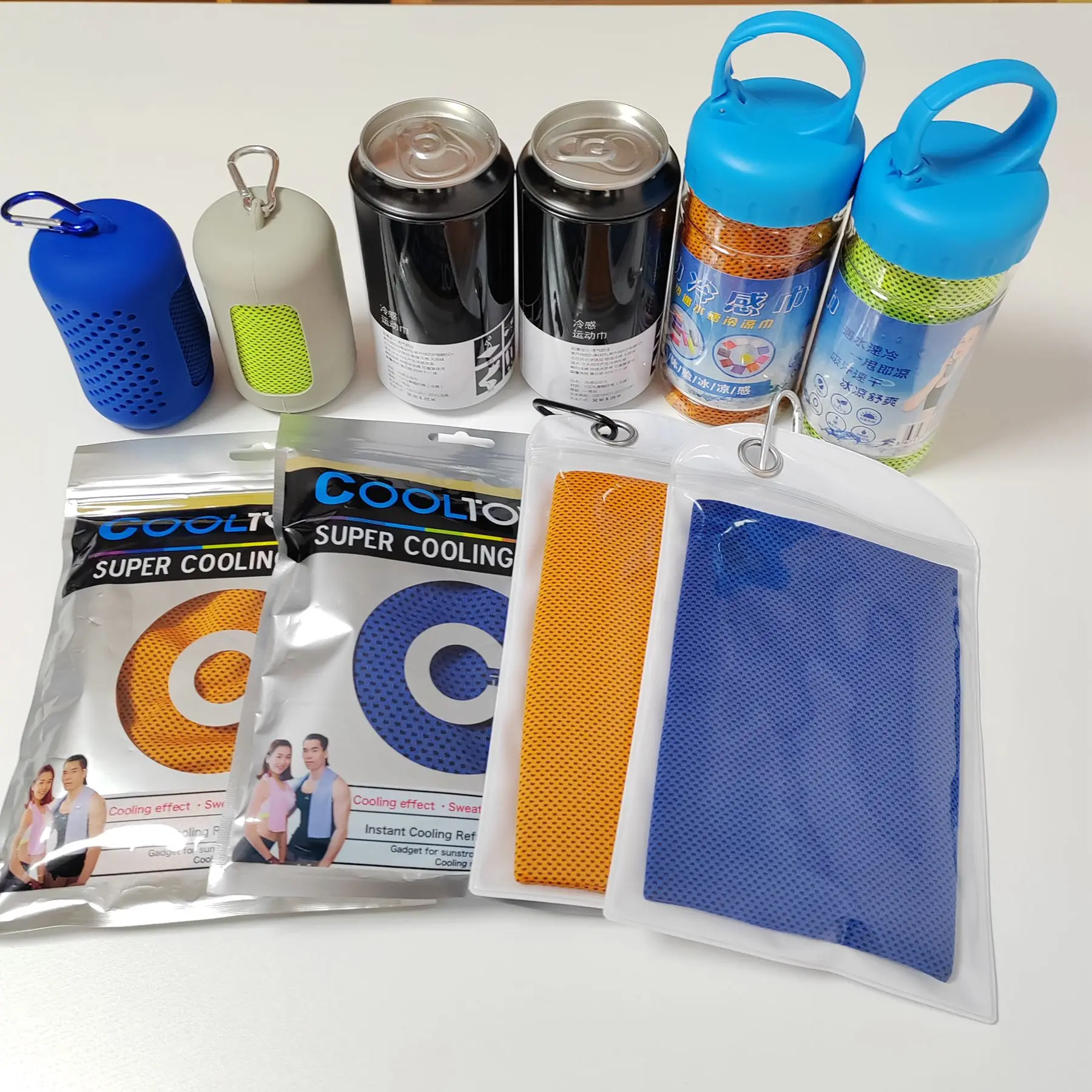 Customized logo print super dry sport ice cooling microfiber towel arctic cool towel with bottle