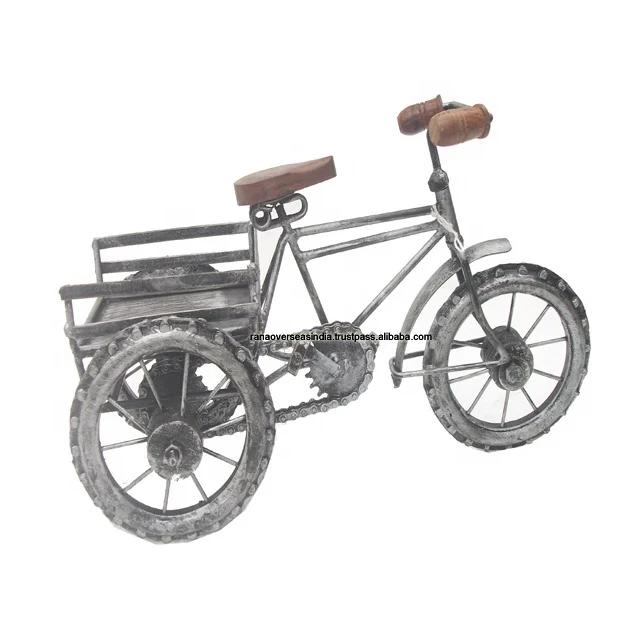 New Design Customized Decorative Handmade Vintage Rickshaw Showpiece For Home Office And Restaurant