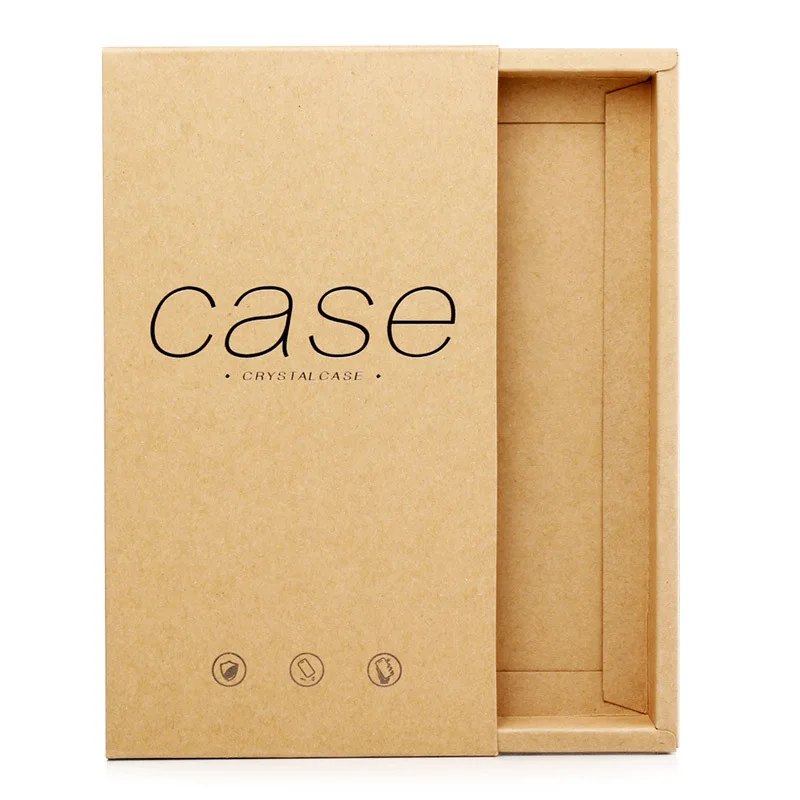 Cheap China Custom Logo Brown Kraft Paper Drawer Box Mobile Phone Case Packaging Paper Box 2021