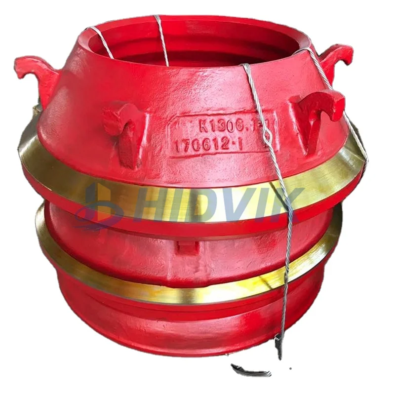 
apply to shanbao PYF900 PYF1300 PYF1600 PYF2100 PYB900 medium coarse concave bowl liner and mantle with 22%Mn 18%Mn 