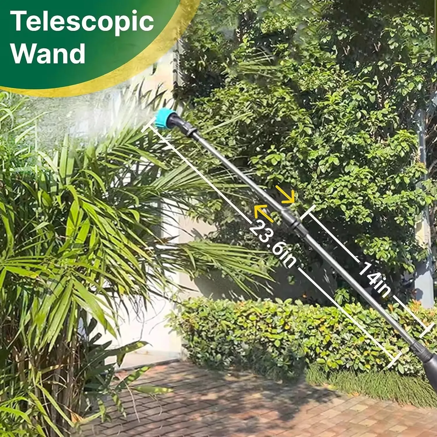 Garden Electric Sprayer Battery Powered Sprayer Wand USB Rechargeable Portable Watering Wand with Telescopic Rod