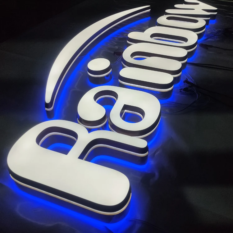 Exterior Wall Logo Sign 3D Letters Custom Business Sign Backlit Acrylic Letters 3D Sign Boards