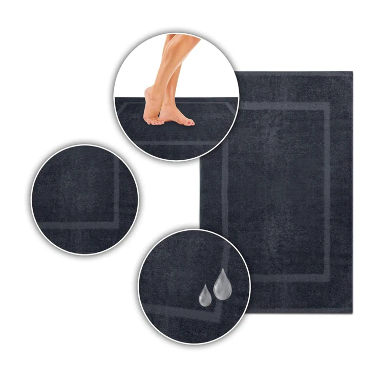 Luxury Grey Thick Non-Slip Bathroom Rug Super Absorbent Bath Mat