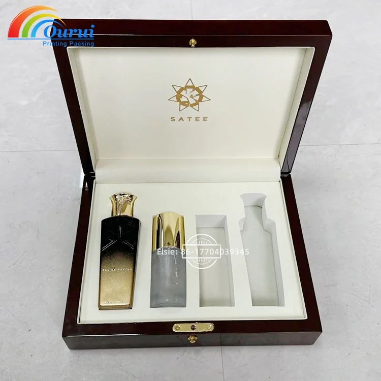 Custom Logo Red PU Gift Packaging Box with Hard EVA/Foam for Key Business Cards Perfume Watch Box