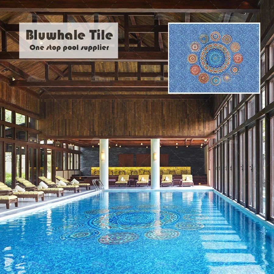 Factory Direct Supply Hotel Spa Building Materials Wall Decoration Glass Mosaic Art Tiles Swimming Pool