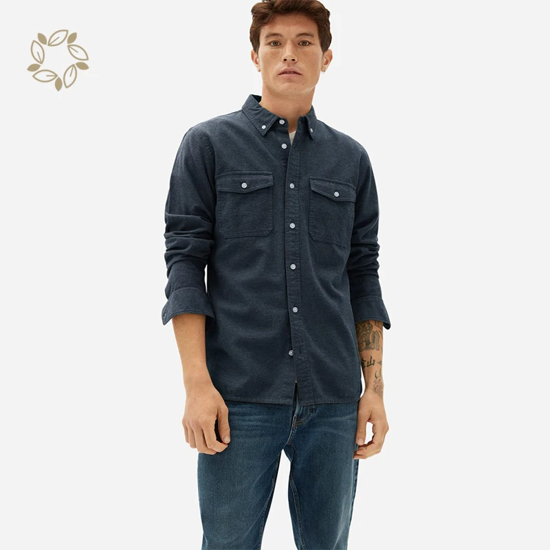 Мужская Фланелевая рубашка из органического хлопка с начесом, экологически чистые рубашки для мужчин, устойчивая Мужская рубашка из хлопка