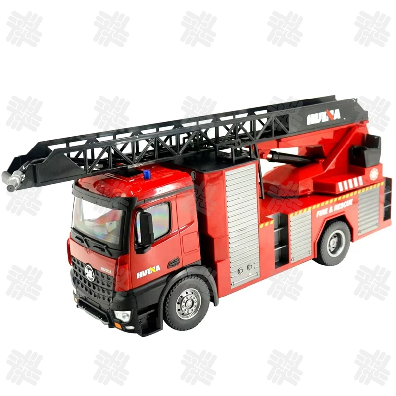 KW Factory Huina 1561 22CH Remote Control Fire Ladder Truck 2.4Ghz RC Toy 1/14 Scale RC Fire-Fighting Vehicle Model ChildrenGift