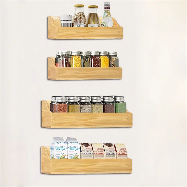 Customized Kitchen Accessories 4 Pack Moveable Fridge Magnetic Shelf Magnetic Spice Rack Storage Organizer for Side Refrigerator
