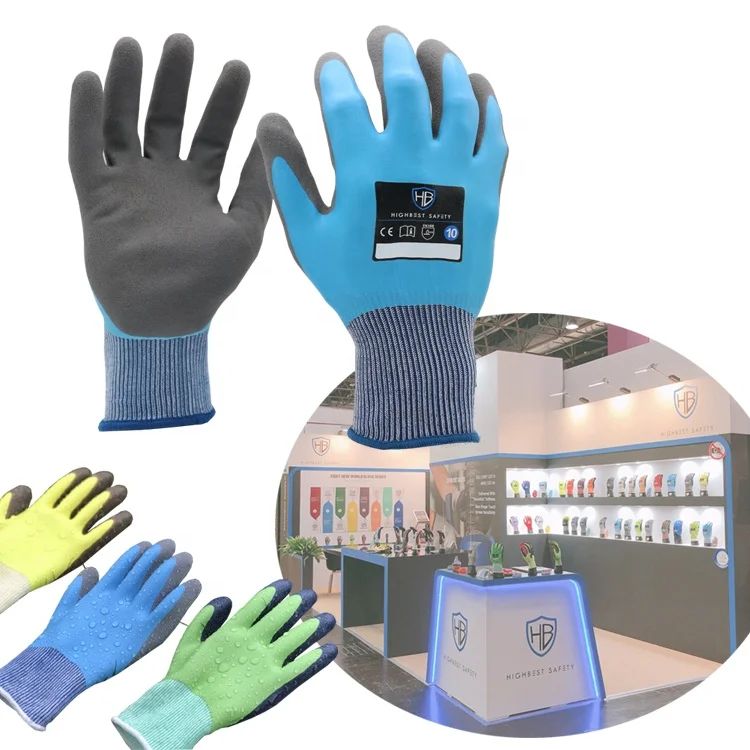 Working Gloves Manufacturer LDOU542 High Quality 100% Waterproof Work Gloves CE EN388 Latex Coated Gloves For Industry