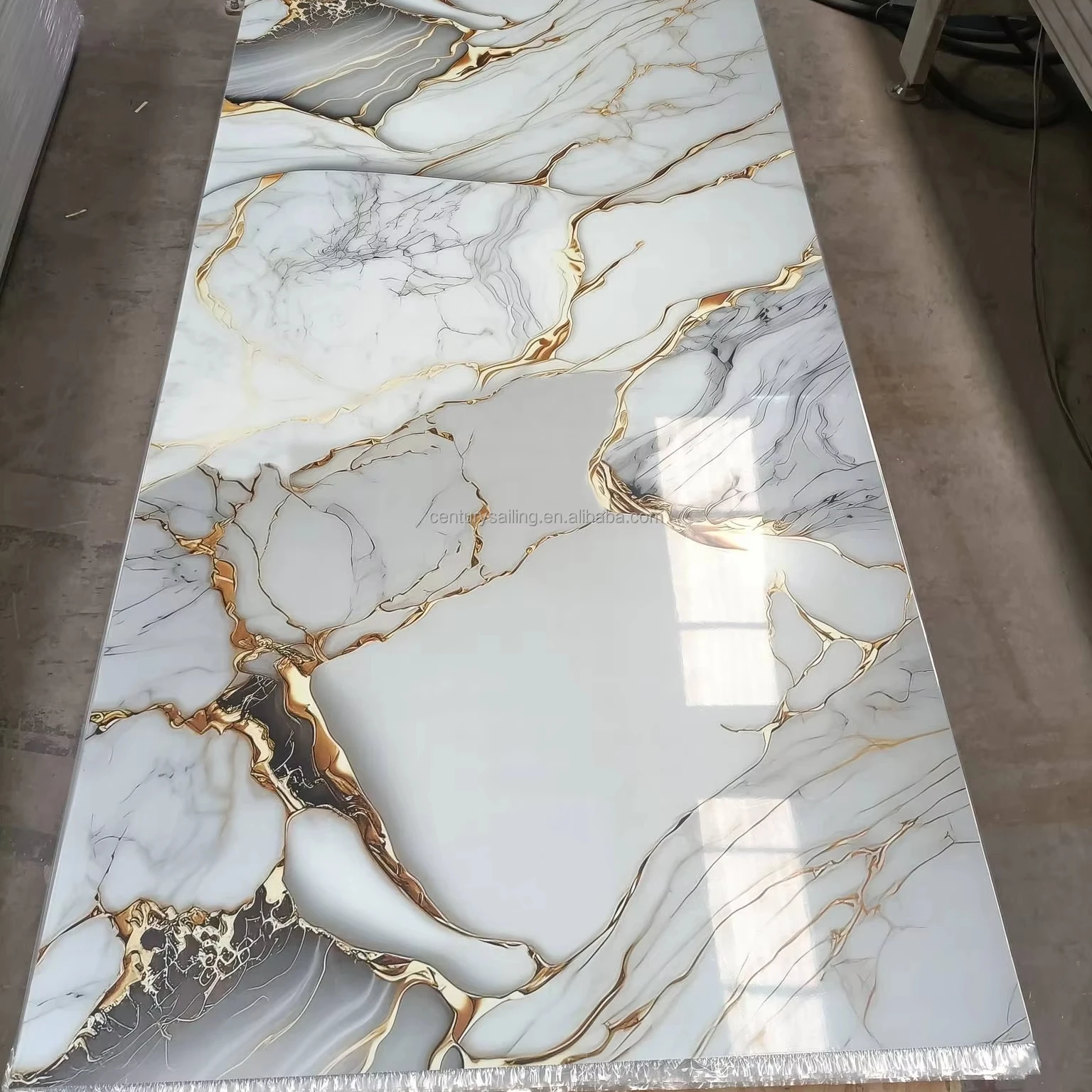 UV Marble Sheet Paste Install 1.2*2.4m Custom Pattern High Light Decoration PVC Board Sheet  Pvc Marble Wall Panel For Interior