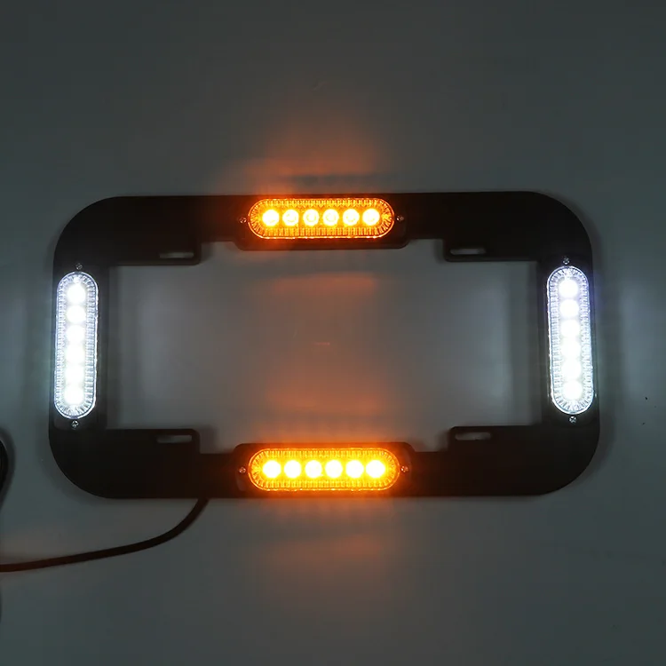18 Flashing Patterns Multi Colors LED Warning Licence Plate Lights 12V 24V 24W Number Plate Stroke Light Traffic Safety Alarm