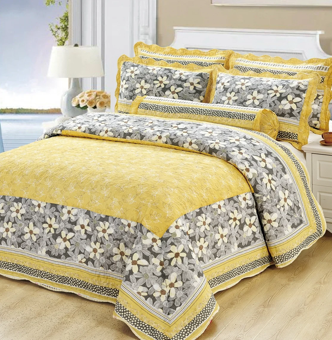Wholesale Custom 3pcs Luxury King Size 100% Cotton Embroidery Home Bed Sheet Bedding Sets