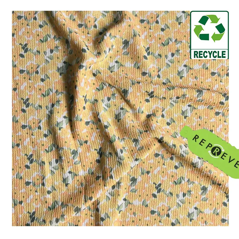Customized Soft Hand Printed Recycled Eco-Friendly Pop Chiffon Fabric Sustainable Polyester Eco-friendly Printed Fabric