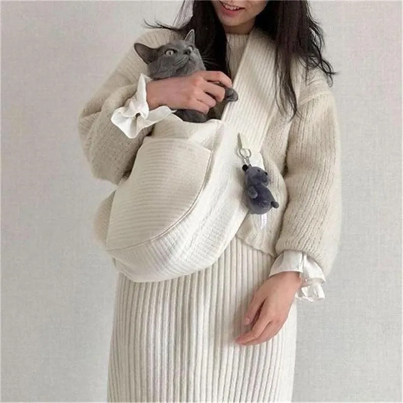 Dog Puppy Bag Handmade Pet Cat Kitten Carrier Outdoor Travel Handbag Canvas Single Shoulder Tote