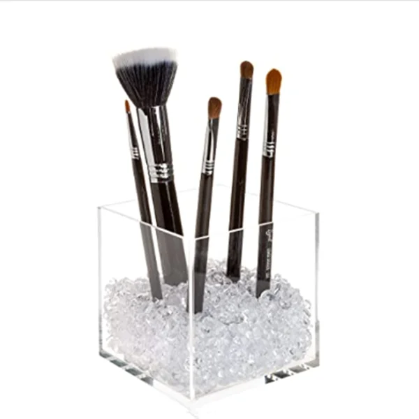 Wholesale Diy Transparent Acrylic Square Round Desktop Storage Multifunctional Student Stationery Storage Pen Holder