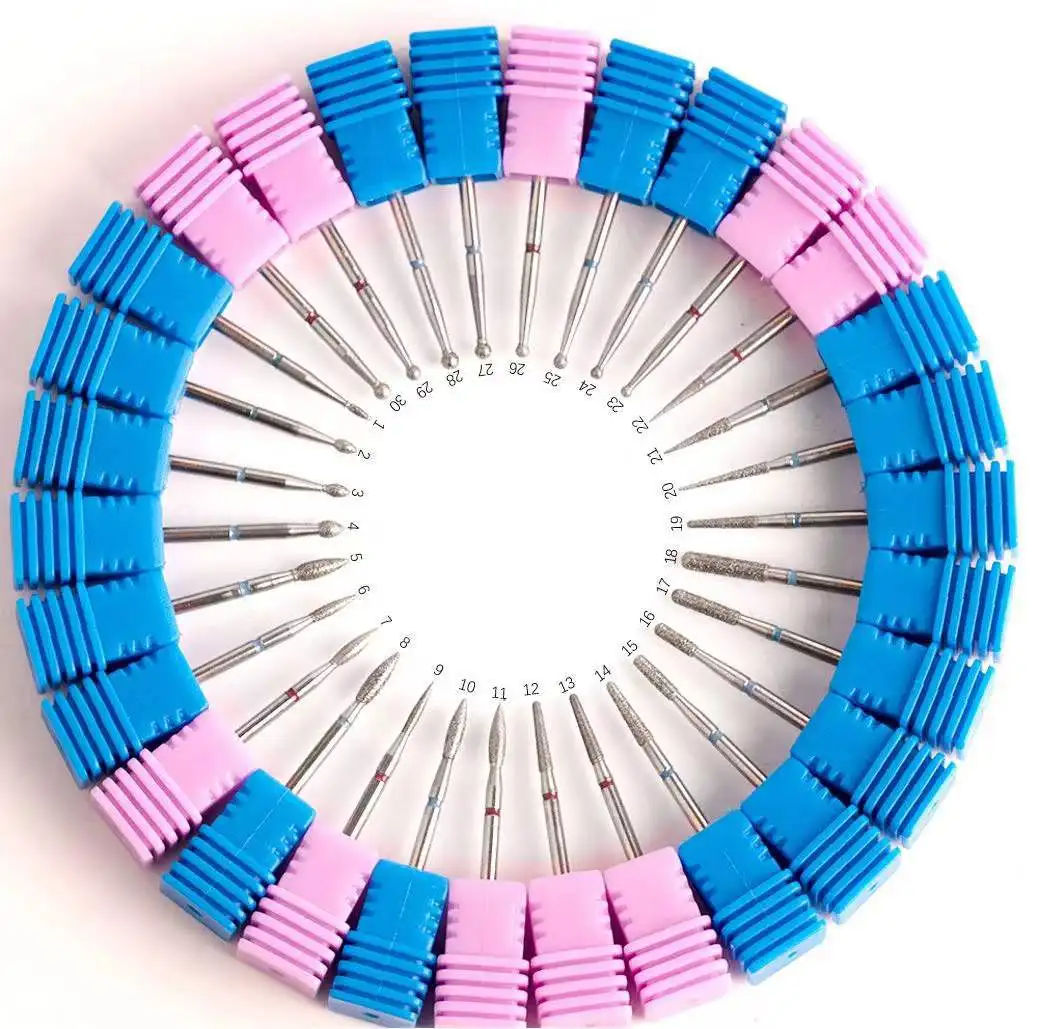 Diamond Multiple nail drill bits polishing electric manicure remove gel nail portable diamond drill bit