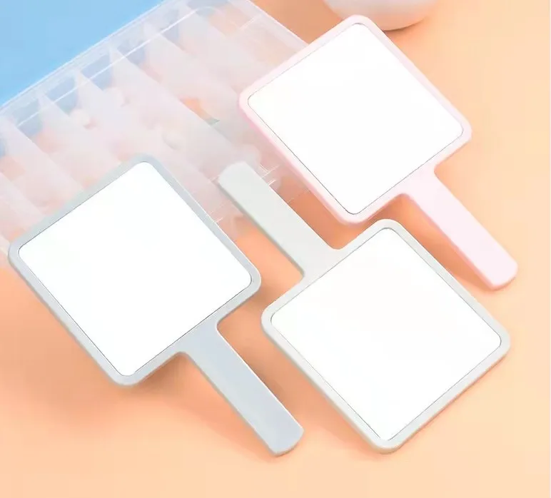 wholesale low MOQ custom logo handheld mirror private label pocket hand held makeup mirrors