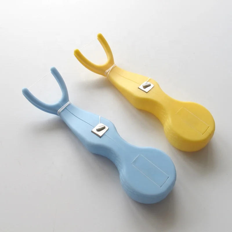Portable replaceable dental floss reusable dental floss holder with 30m  waxed flavored dental floss set