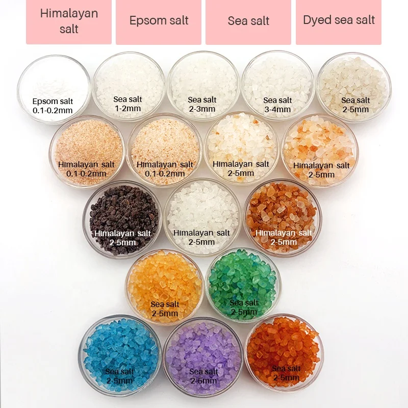 Wholesale Private Label Vegan Natur Handmade organic Himalayan Pink salt Bath Crystal Relaxing Bath Salts Women