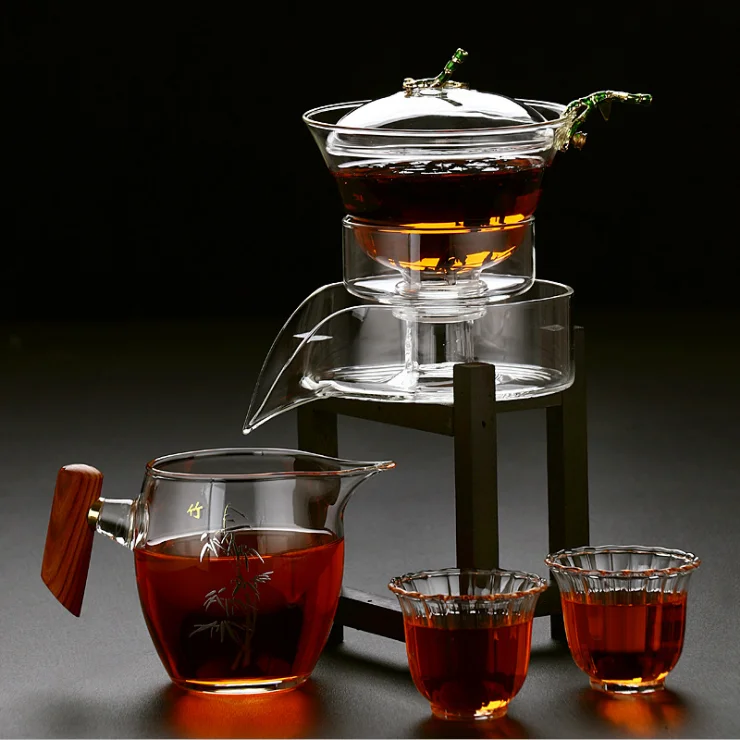 Creative office reception automatic Kungfu teapot household lazy man creativeglass tea set