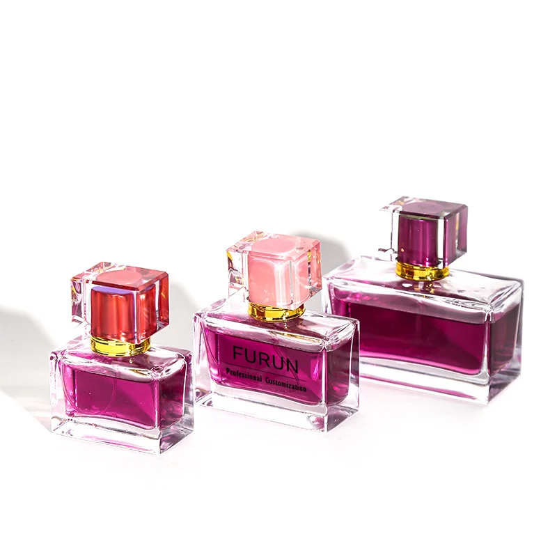 Wholesale Perfume Bottles Cheap 50ml Square Spray Luxury Empty Glass Perfume Bottle With Box