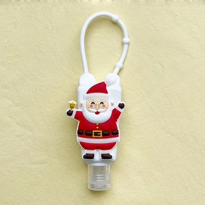 Cute Mini Portable Hand Sanitizer Dispenser Travel Kid Backpack 30ml PET plastic Bottles With cartoon Silicone Keychain Holder
